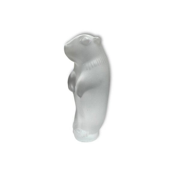 Cristal De Sevres France Satin Frosted Glass Figurine Gopher Beaver - Picture 1 of 6